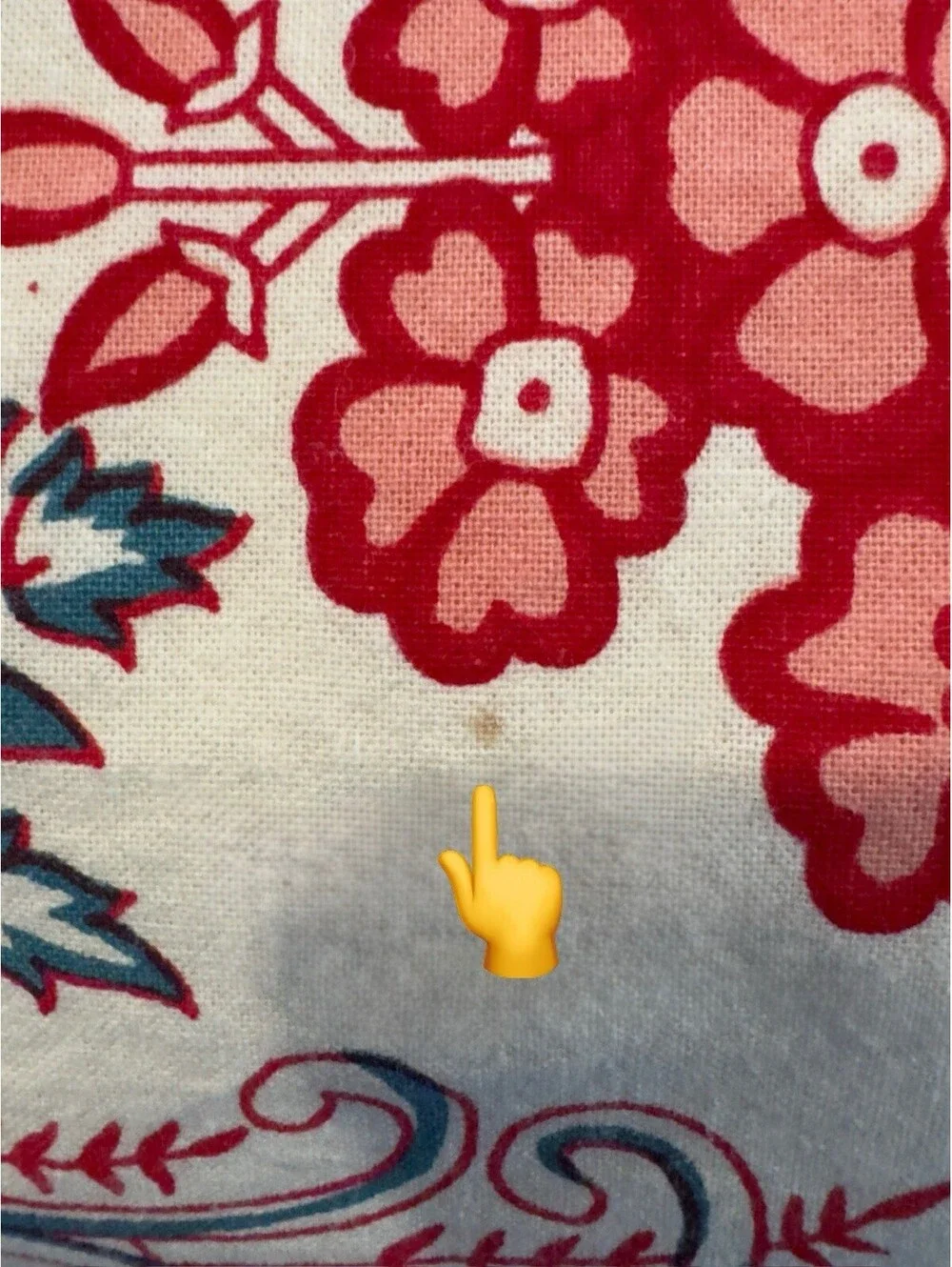 NapaStyle Mediterranean Red Floral Block Print Cotton Napkins Set of 4